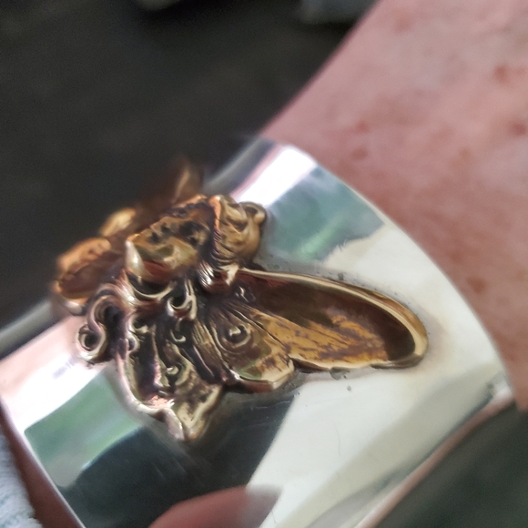 Amazing Custom Made OOAK Art Nouveau Style Sterling Cuff Bracelet - Picture 10 of 11